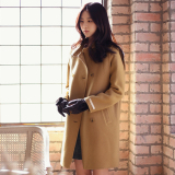 2015新款冬装韩版双面羊绒大衣女 中长款修身显瘦羊毛呢子外套女