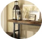 欧式家具铁艺做旧复古玄关桌玄关台实木门厅墙边桌餐边柜书桌供桌