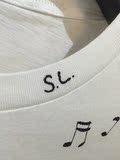 香港IT代购 SLP 2016新款音符字母男女款短袖T恤衫 黑/白两色 潮