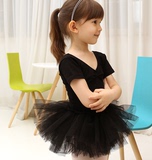 2015韩版儿童舞蹈短裙 公主小蓬蓬跳舞裙 幼儿少儿黑色半身纱裙