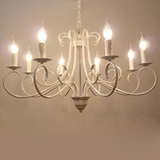欧式灯具 地中海白色蜡烛吊灯8头 创意现代简约 客厅卧室餐厅灯