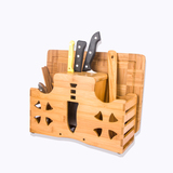 多功能竹木刀架刀座 厨房用品实木收纳架木质砧板架 刀具置物架