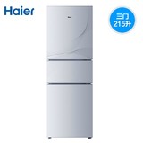 Haier/海尔 BCD-215SKCA三门/软冷冻/钢化玻璃节能冰箱盱眙