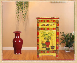中式田园手绘实木鞋柜 储物柜 西藏彩绘做旧床头柜 储物柜可定做