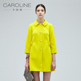 CAROLINE卡洛琳 时尚亮色长袖羊毛呢大衣商场同款G6603102