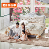 搬山牛 实木床烤漆双人床现代简约1米8特价高箱床白色婚床经济型