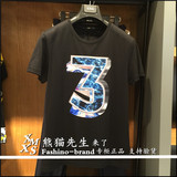 GXG男装2016夏季新款62244456正品代购 黑色圆领短袖男士修身T恤