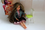 正版芭比娃娃家具芭比椅子带标可拆卸白色椅子芭比可儿丽芙可用