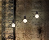 北欧宜家铁艺复古乡村创意个性三头餐铁丝吊灯客厅咖啡厅工业吊灯