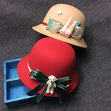 春秋季韩版儿童帽子女宝宝帽子2-4岁4-8岁女童盆帽渔夫帽公主礼帽