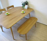 正品纯实木日式北欧宜家小户型圆角餐桌椅组合吃饭桌子 橡木餐桌