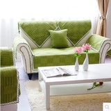 绿色亚麻四季沙发垫田园布艺时尚沙发坐垫全棉新款防滑沙发巾套罩