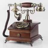 电话机旋转盘 欧式复古实木电话机座机家用古董电话机座机仿古