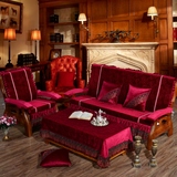 加厚海绵红木实木沙发坐垫木沙发垫带靠背冬连体联邦椅垫