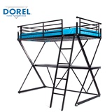 美国DOREL正品促销黑金刚书桌床公寓床组合铁架书桌高架铁艺床