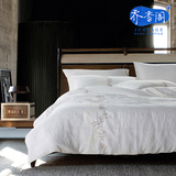 冬季新品水洗棉麻四件套绣花 纯色床上用品4件套床单款1.5米1.8米