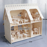 木质拼装建筑模型DIY小屋房子迷你小家具过家家立体组装益智玩具