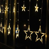 LED五角星窗帘冰条灯节日星星彩灯闪灯串灯房间创意背景装饰挂灯