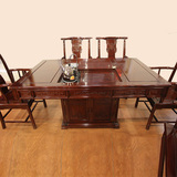 红木家具红木功夫茶桌实木喝茶桌一桌六椅桌椅组合红檀木
