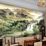 3D立体大型壁画客厅酒店大堂背景墙装饰墙纸壁纸水墨山水风景国画