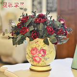 墨菲欧式花艺套装花瓶摆件陶瓷客厅现代简约创意装饰品组合 含花
