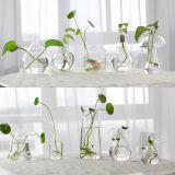 纯手工玻璃花瓶 创意客厅摆件 插花透明水培花器 家居园艺装饰