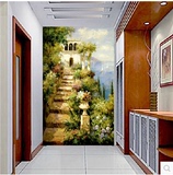 欧式油画玄关 空间拓展大型壁画壁纸 走廊过道背景墙纸 风景小路