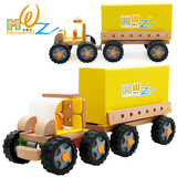 益智力积木儿童木质玩具2-3-4岁以上男孩子女孩创意拼插拆装货车