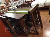 特价新品美式乡村松木家具 松木餐桌 榆木家具 超大腿 大气原木
