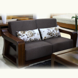 金丝黑胡桃木沙发布艺沙发全实木组合沙发客厅家具单双三人位沙发