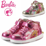 芭比女童运动鞋闪灯高帮公主休闲板鞋2015秋正品新款Barbie30838