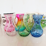 风信子绿萝塑料玻璃花瓶 加厚型时尚彩色水培插花瓶 特价包邮批发