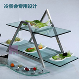 不锈钢三角水果盘架 食物架 自助餐摆台食冷餐展示搁架酒店用品