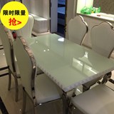 钢琴烤漆餐桌小户型餐桌椅组合6人现代简约烤漆长方形饭桌异形桌
