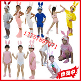 儿童演出服装 小兔子表演服 幼儿园舞蹈服短袖卡通动物服快乐白兔
