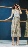 【开如夏花*珈】专柜正品 夏装 女神气质款修身印花长裙JA3261