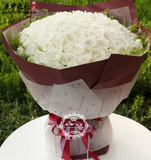 广州同城鲜花速递求婚52朵白玫瑰花束鲜花速递天河白云越秀花店送