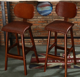 a吧椅欧式实木美式复古创意高脚凳四脚家用酒吧椅吧凳吧台椅子