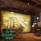 电视背景墙欧式复古帆船壁纸客厅卧室无纺布墙纸3d立体大型壁画