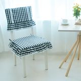 黑白格子布艺餐桌椅垫椅背套欧式现代简约布艺办公椅垫北欧美式日