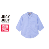 Jucy Judy百家好秋季休闲时尚七分袖条纹衬衫女专柜正品JQWS520B