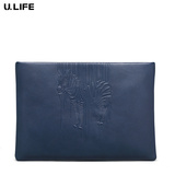 ULIFE原创欧美信封包男士个性手拿包软真皮手包大容量牛皮潮包