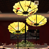 新中式吊灯圆形餐厅仿古布艺灯笼走廊过道茶室会所美容院古典灯具