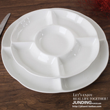 五果盘-创意特色陶瓷盘子 酒店异形餐具批发五格卤水干果水果拼盘