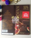 现货美国专柜歌帝梵godiva高迪瓦50%血橙黑巧克力排块100g
