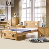 D.L.儿童床实木单人床简约床小孩实木床爬榉木床1米/1.2米/1.5米