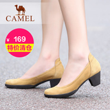 【特价清仓】camel骆驼女鞋 夏季浅口高跟粗跟女鞋日常休闲女单鞋