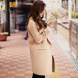2015年冬季韩版毛呢外套女韩范中长款长袖学院风茧型学生呢子大衣
