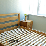 优品家铺白橡木床1.5米1.8米双人床大床全实木简约现代储物高箱床