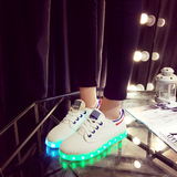 七彩荧光鞋LED带灯鞋底会亮的帆布鞋发光鞋女小白鞋运动鞋包邮